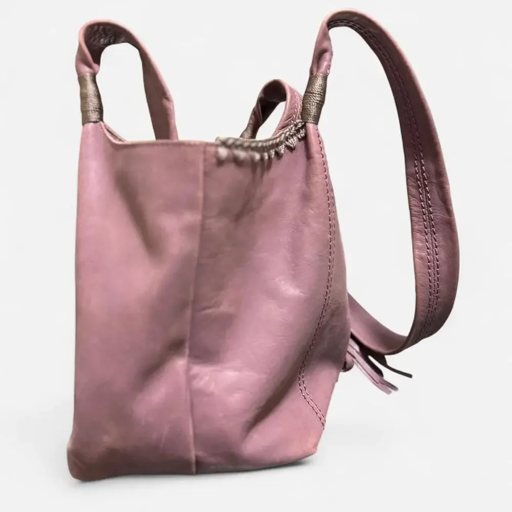 THE SAK Fernwood Genuine Leather Rosewood Hobo Tassel Bag